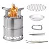 Outdoor Portable Mini Stainless Steel Folding Picnic Hiking Backpack Stove Camping Wood Stove