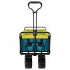 (FedEx pickup only) Collapsible Folding Wagon Utility Outdoor Camping Garden Cart with Adjustable Handle (Blue)