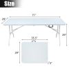 6FT Portable folding table with hand grip, suitable for picnic camping garden dinner party, stable and reliable, versatile